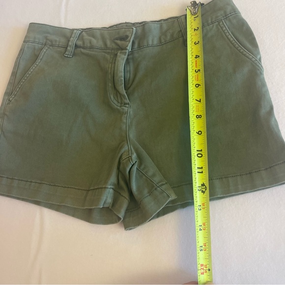 Olive Green Minimalist Micro Shorts Size 6 Summer Capsule Cotton Utility - Picture 8 of 10